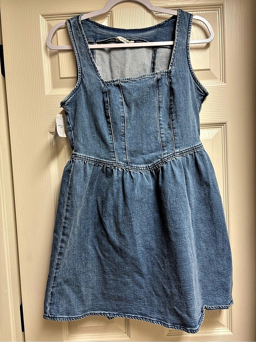 American Eagle AE Square Neck Denim Mini Dress 👗 Small